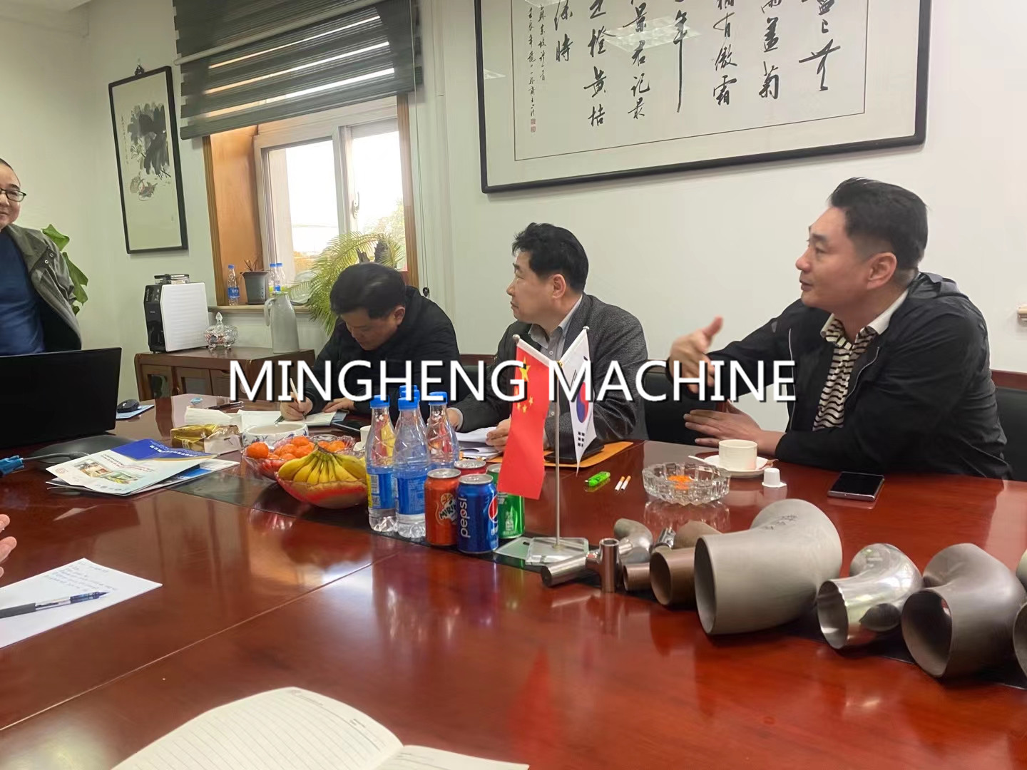 Korean TK Group Visit Mingheng Factory Again to Discuss New Fittings Machines